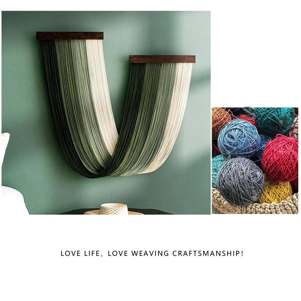 Œuvre d'art murale en macramé, tenture décorative artisanale