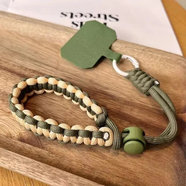 Bracelet porte-téléphone en macramé, accessoire pratique et décoratif avec anneau pour smartphone
