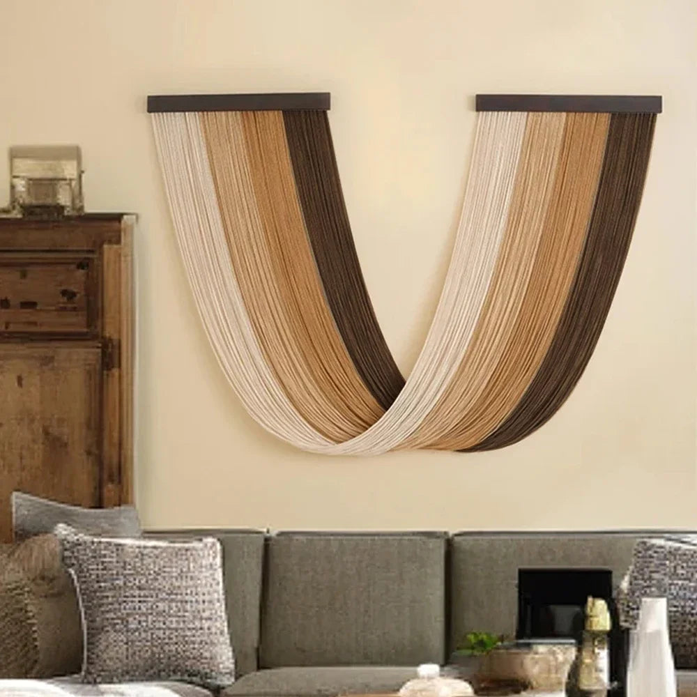 Œuvre d'art murale en macramé, tenture décorative artisanale