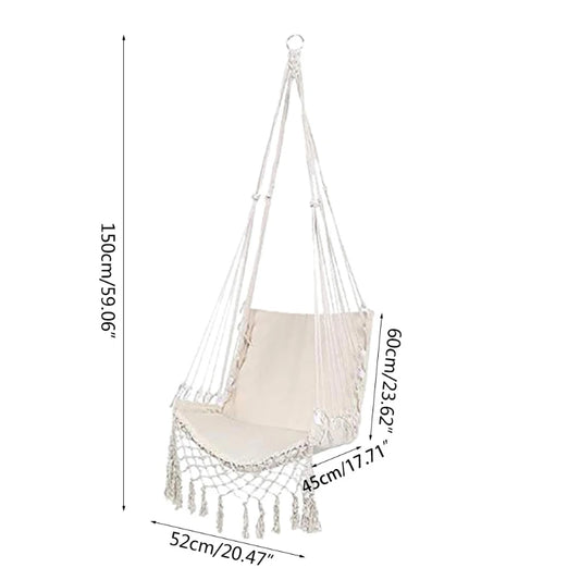 Balancelle suspendue en macramé, siège hamac artisanal