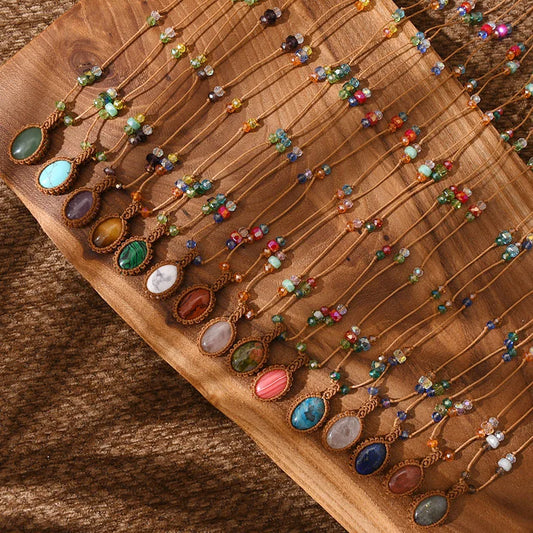 Collier en macramé tissé à la main pour femmes - Macramé Atelier