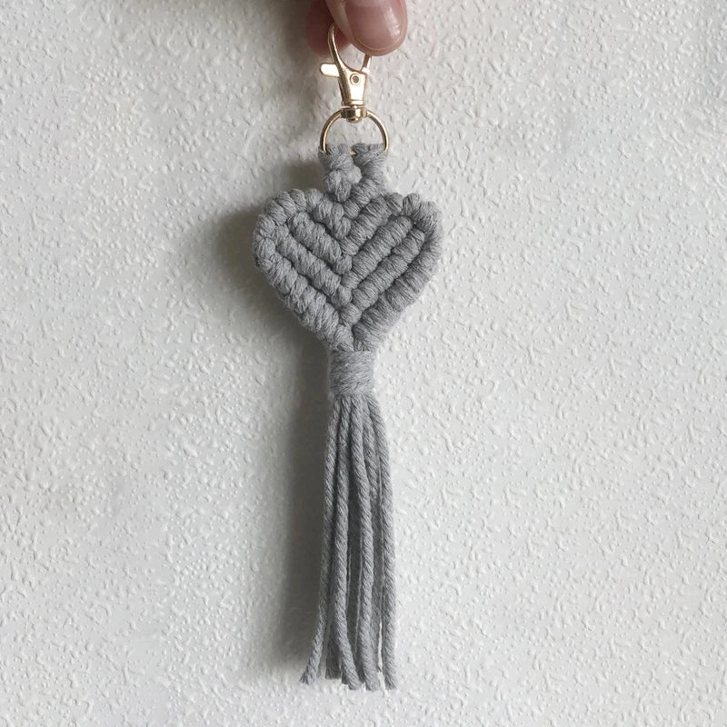 Porte clés macramé coeur