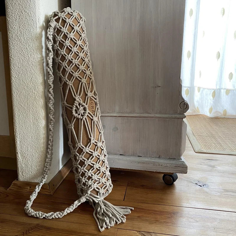 porte tapis de yoga macramé - Macramé Atelier