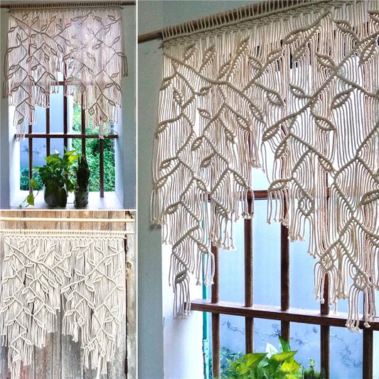 Rideau court macramé - Macramé Atelier