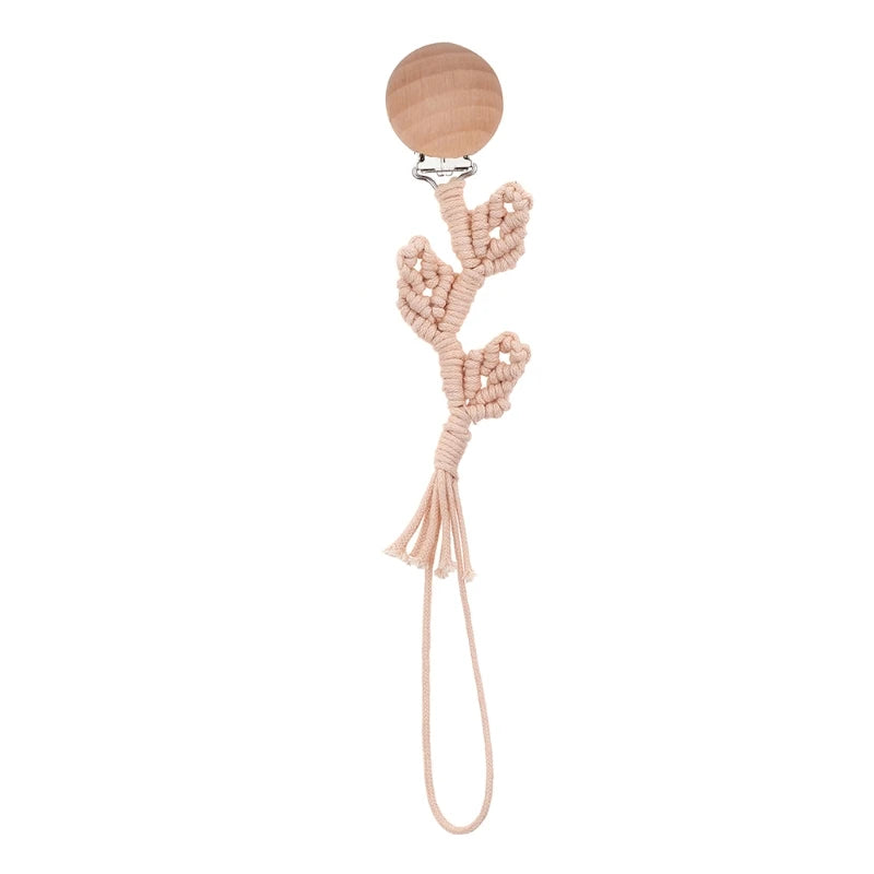 Attache Tétine en Bois macramé