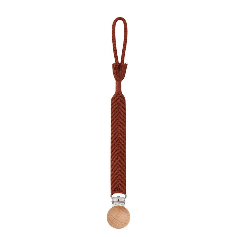 Attache Tétine en Bois macramé