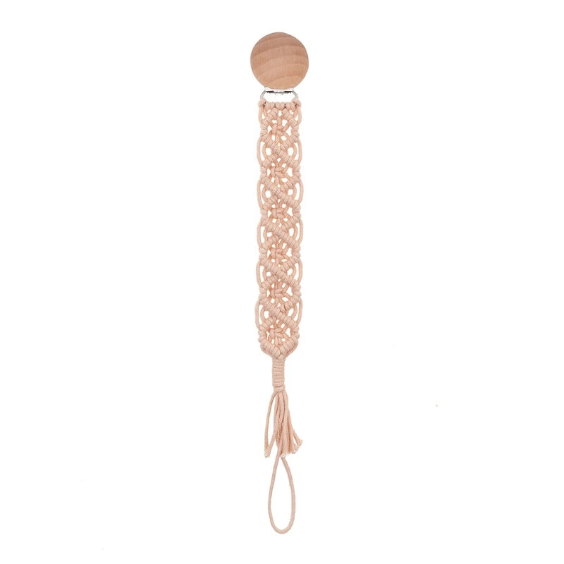 Attache Tétine en Bois macramé