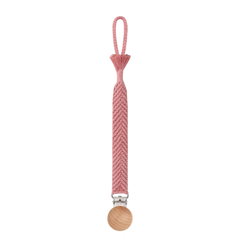 Attache Tétine en Bois macramé