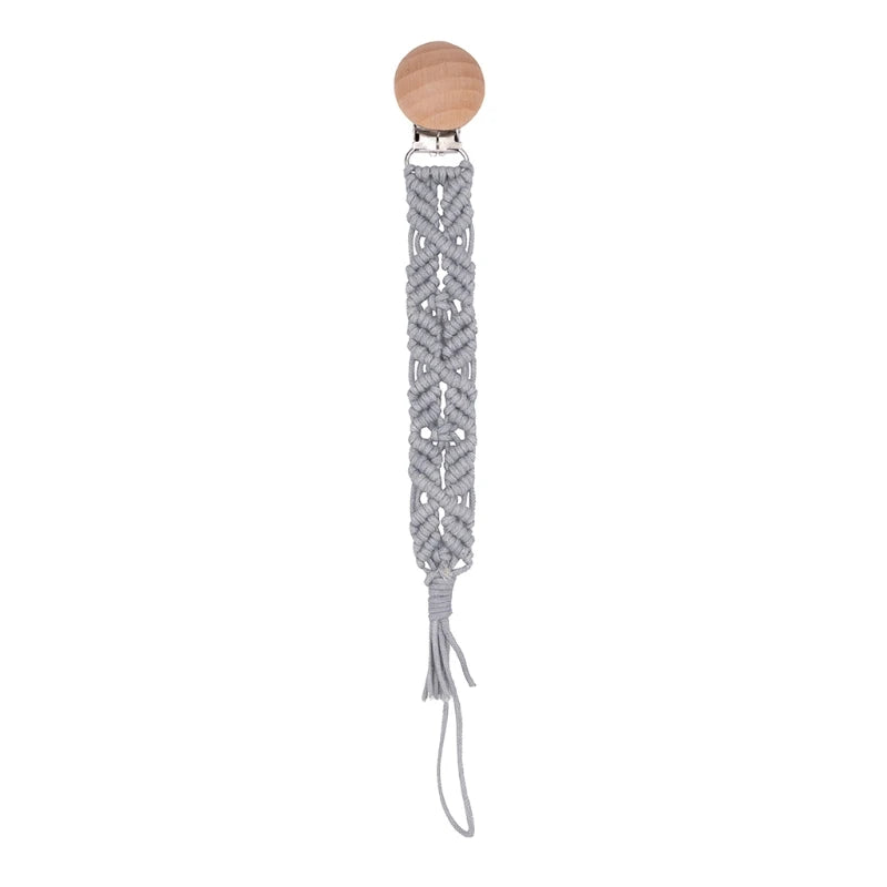Attache Tétine en Bois macramé