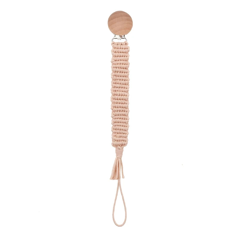 Attache Tétine en Bois macramé