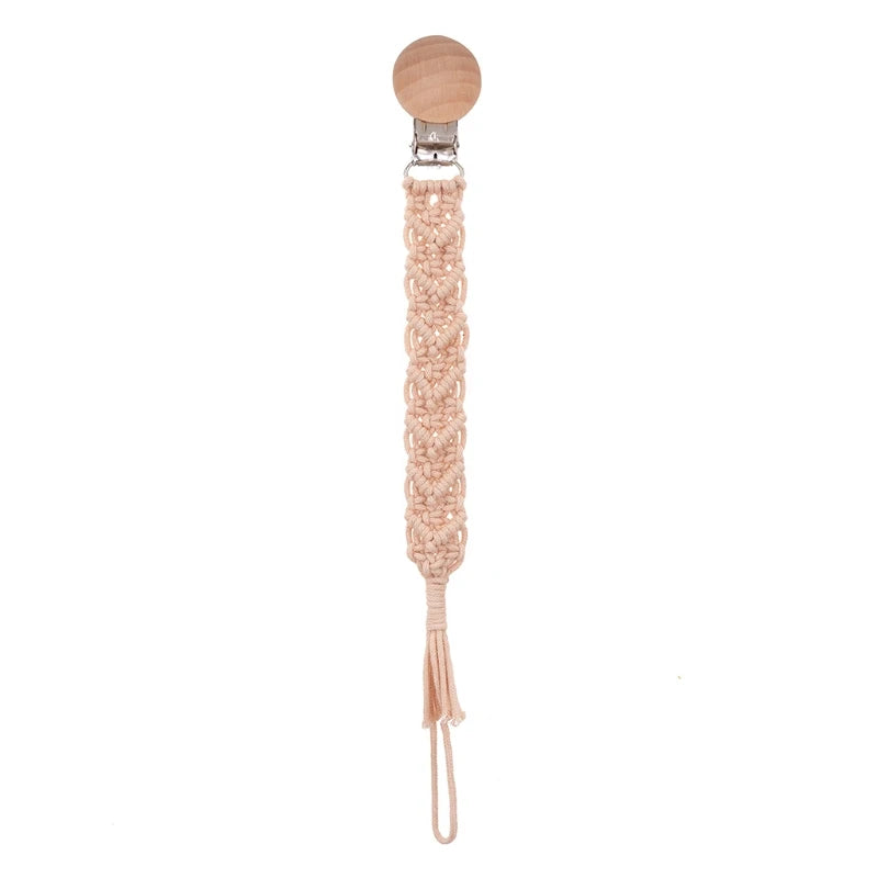 Attache Tétine en Bois macramé