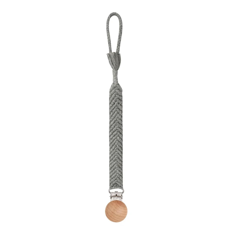 Attache Tétine en Bois macramé