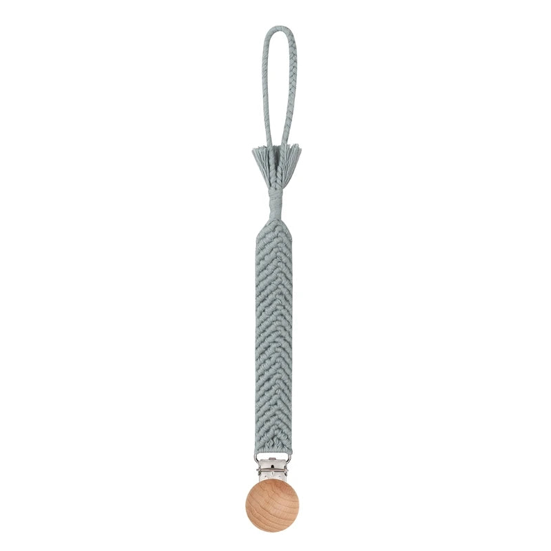 Attache Tétine en Bois macramé