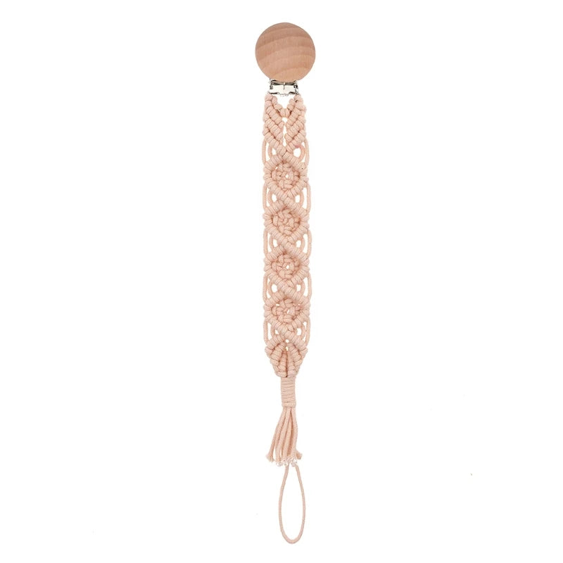Attache Tétine en Bois macramé