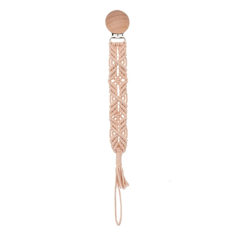 Attache Tétine en Bois macramé