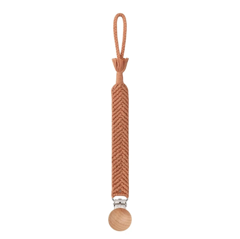 Attache Tétine en Bois macramé
