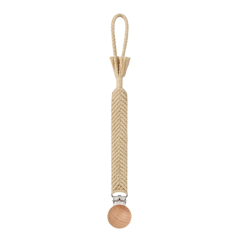 Attache Tétine en Bois macramé