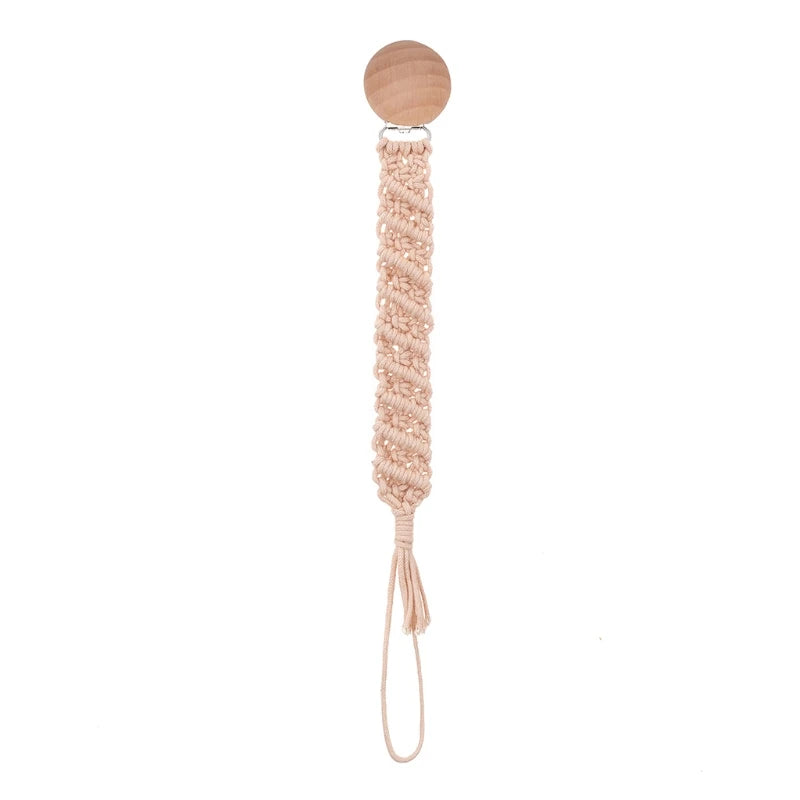 Attache Tétine en Bois macramé