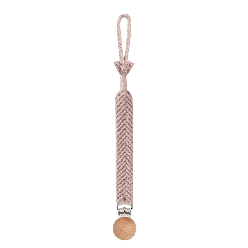 Attache Tétine en Bois macramé