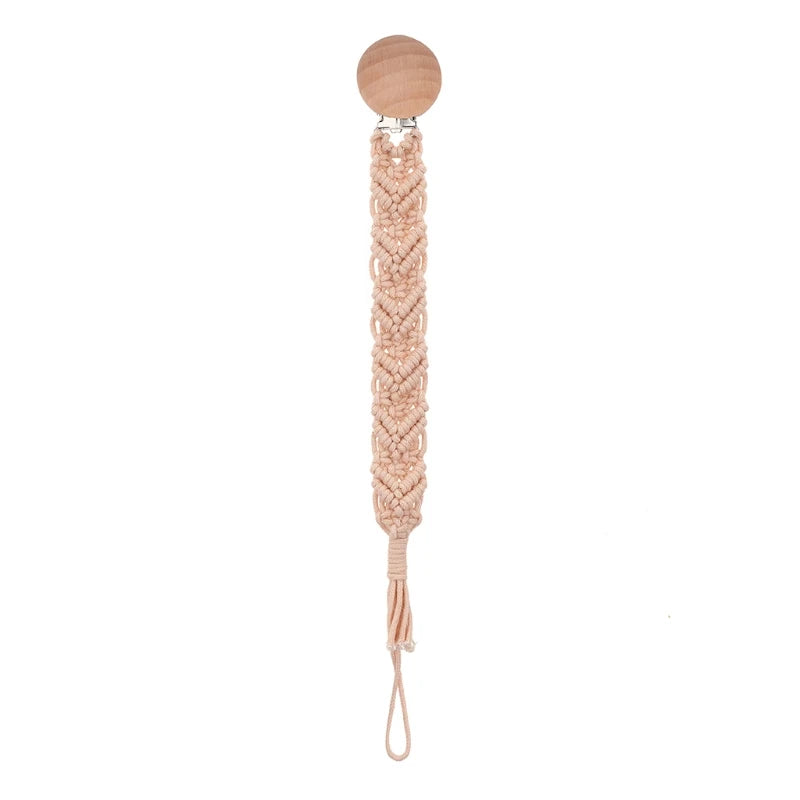 Attache Tétine en Bois macramé
