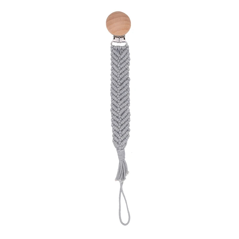 Attache Tétine en Bois macramé