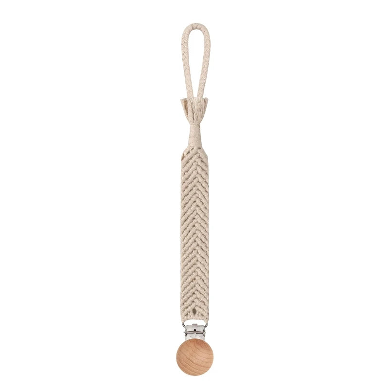 Attache Tétine en Bois macramé