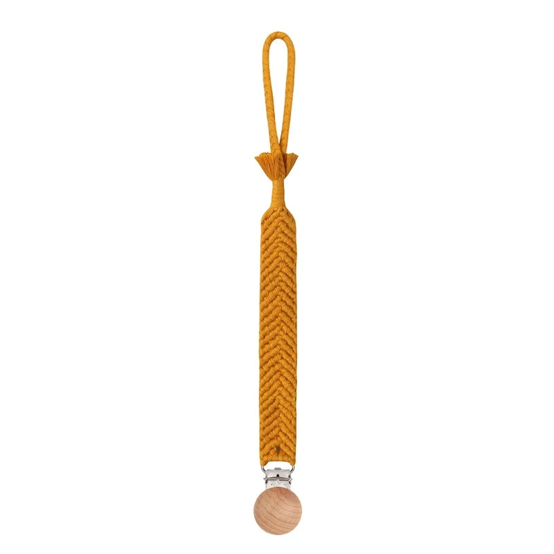 Attache Tétine en Bois macramé