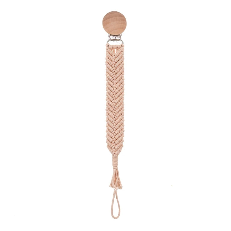 Attache Tétine en Bois macramé