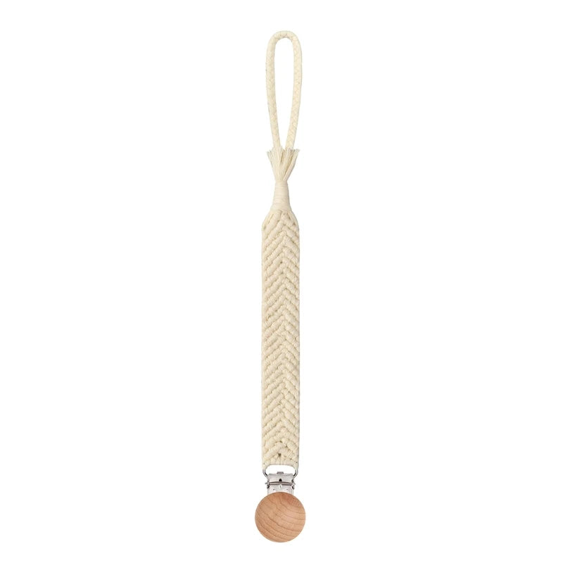 Attache Tétine en Bois macramé