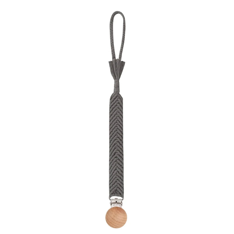 Attache Tétine en Bois macramé
