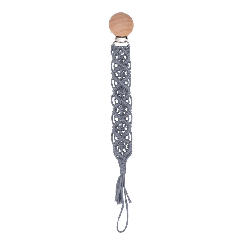 Attache Tétine en Bois macramé