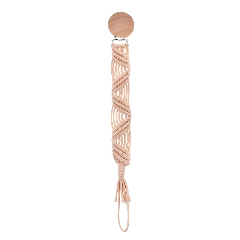 Attache Tétine en Bois macramé