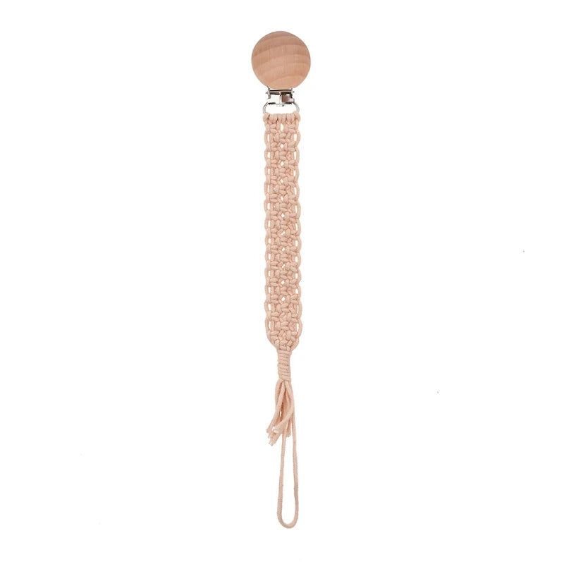 Attache Tétine en Bois macramé