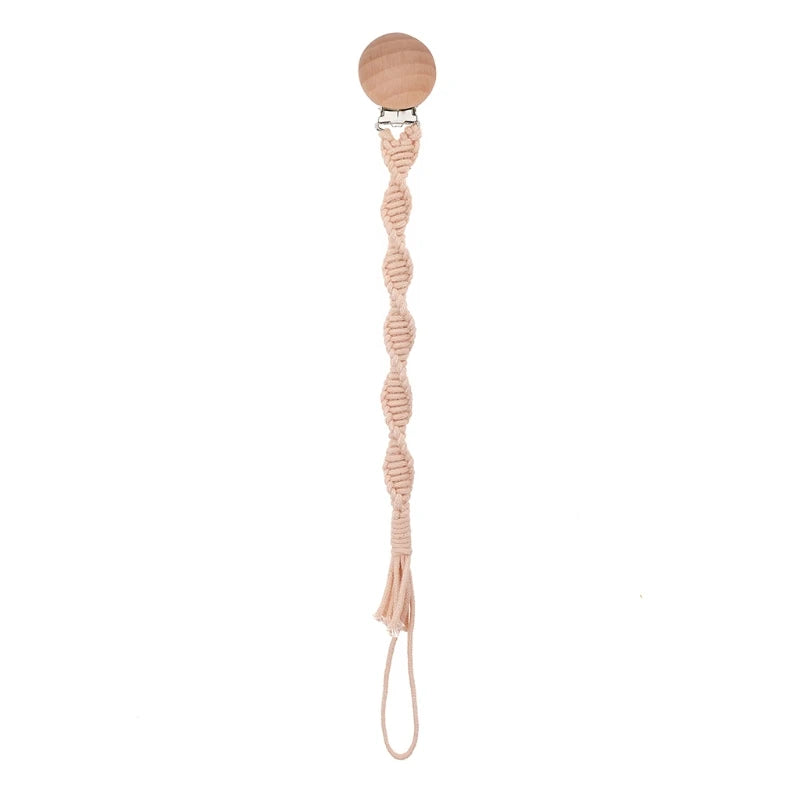 Attache Tétine en Bois macramé
