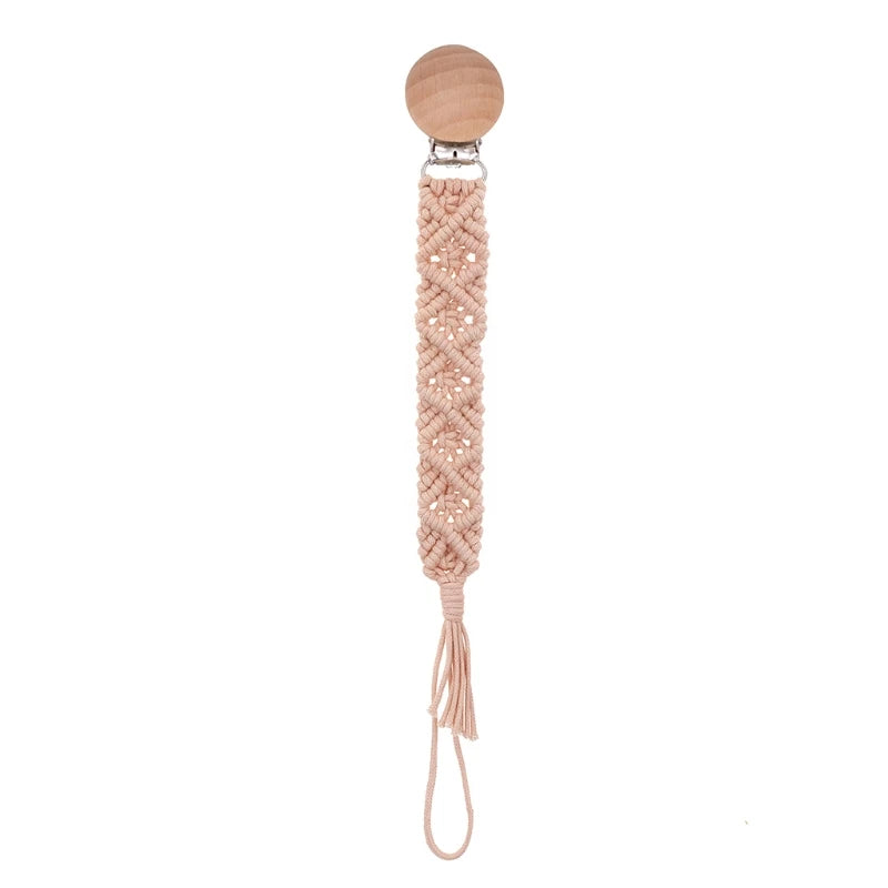 Attache Tétine en Bois macramé