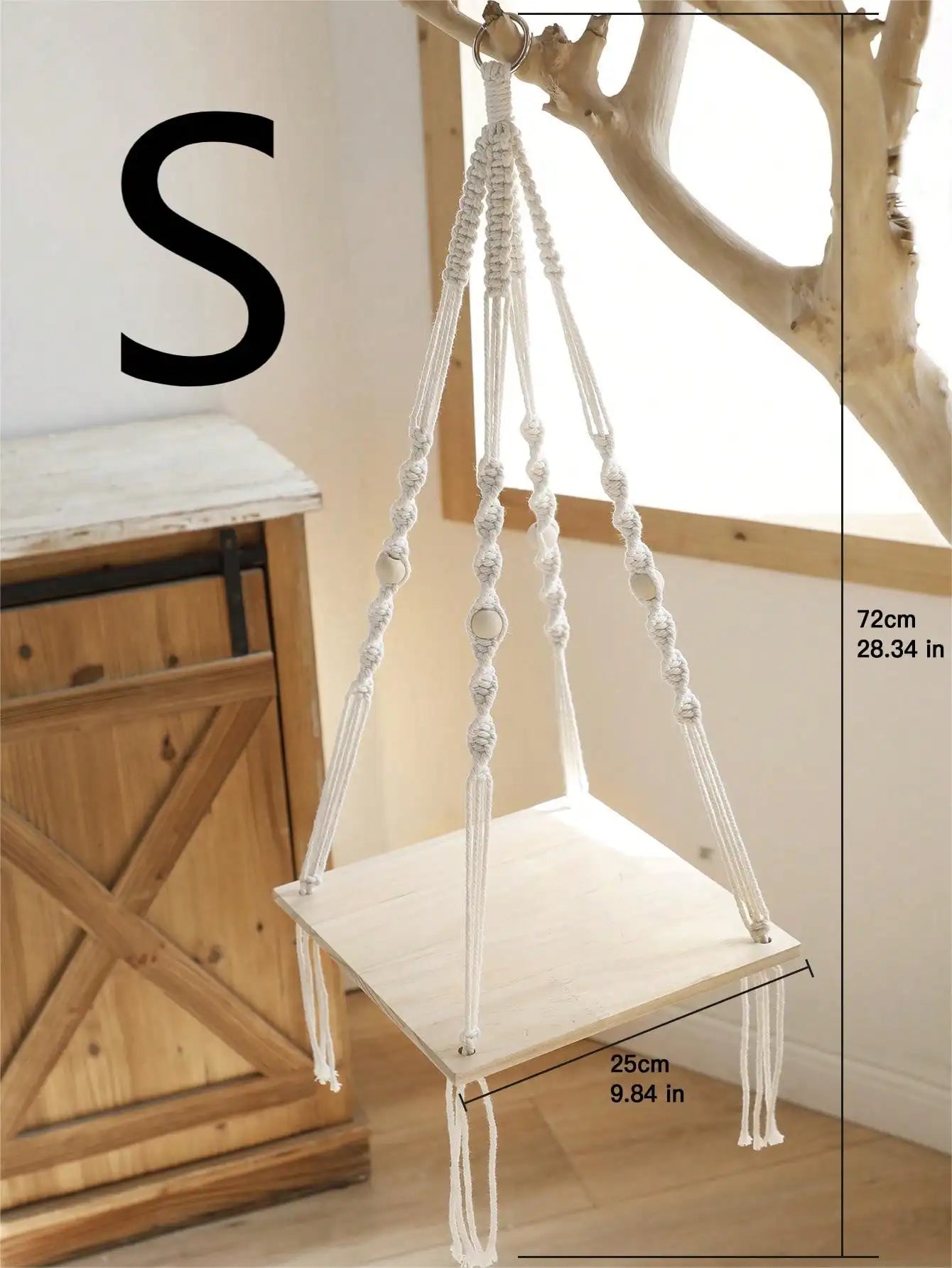Étagère à Deux Étages Macramé style bohème